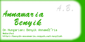 annamaria benyik business card